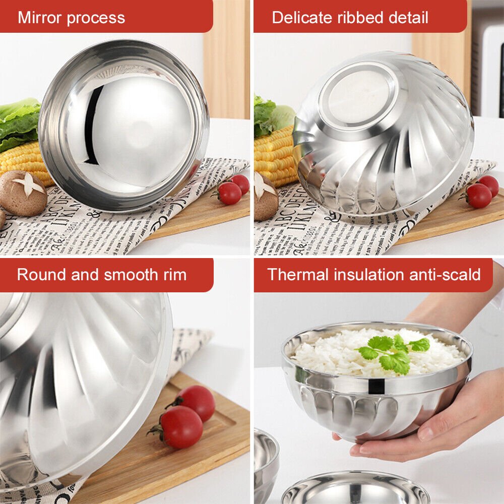 Set of 10 - Double Layer Heat Insulated Bowl