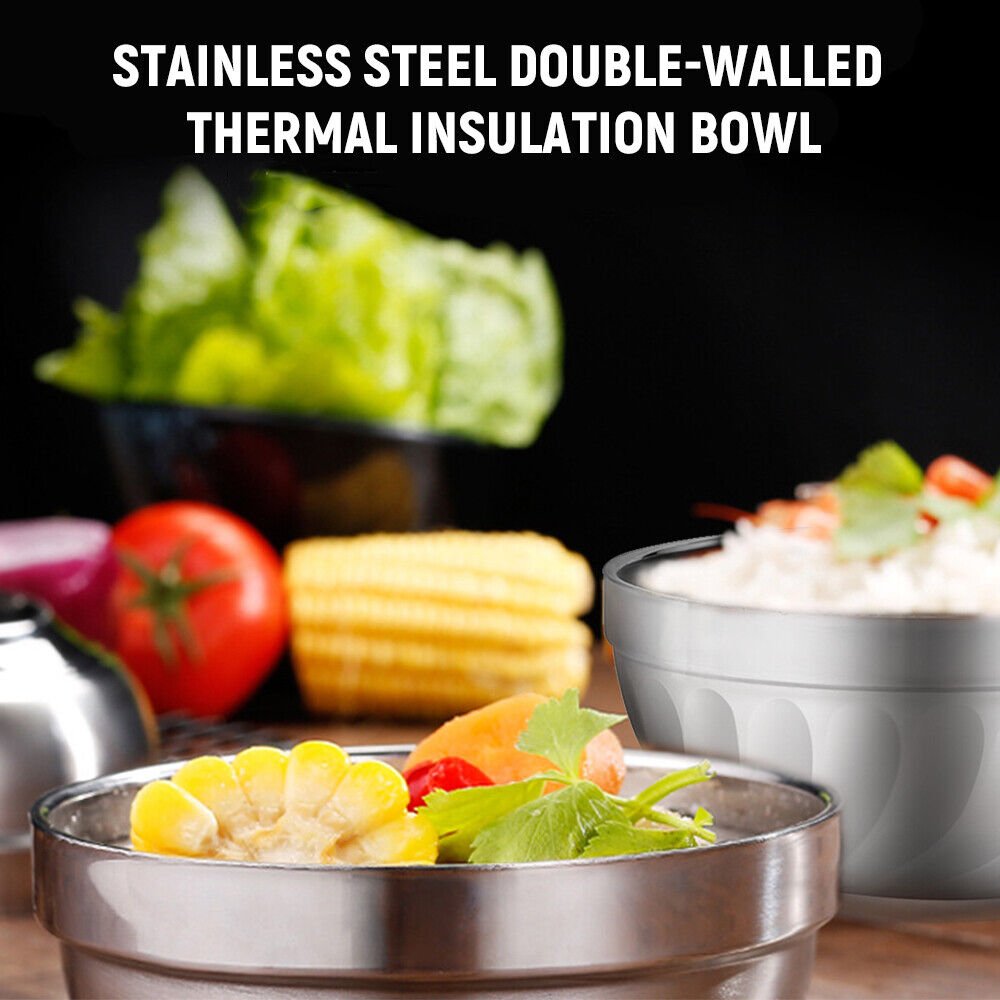 Set of 10 - Double Layer Heat Insulated Bowl