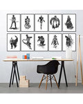 Set of 10 - Photo Frames Collage Wall Hanging Wall Decor Set - Black