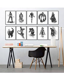 Set of 10 - Photo Frames Collage Wall Hanging Wall Decor Set - Black