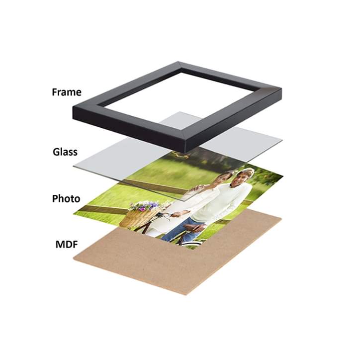 Set of 10 - Photo Frames Collage Wall Hanging Wall Decor Set - Black