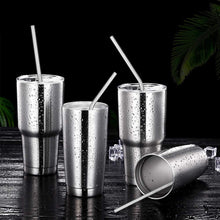 Set of 12 Stainless Steel Straws with 2 Cleaning Brushes