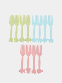 Set of 20 - Colorful Plastic Forks with Box