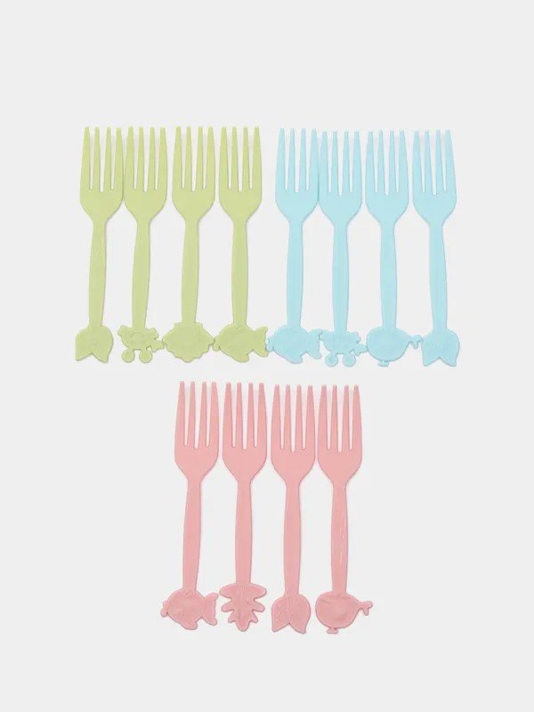 Set of 20 - Colorful Plastic Forks with Box
