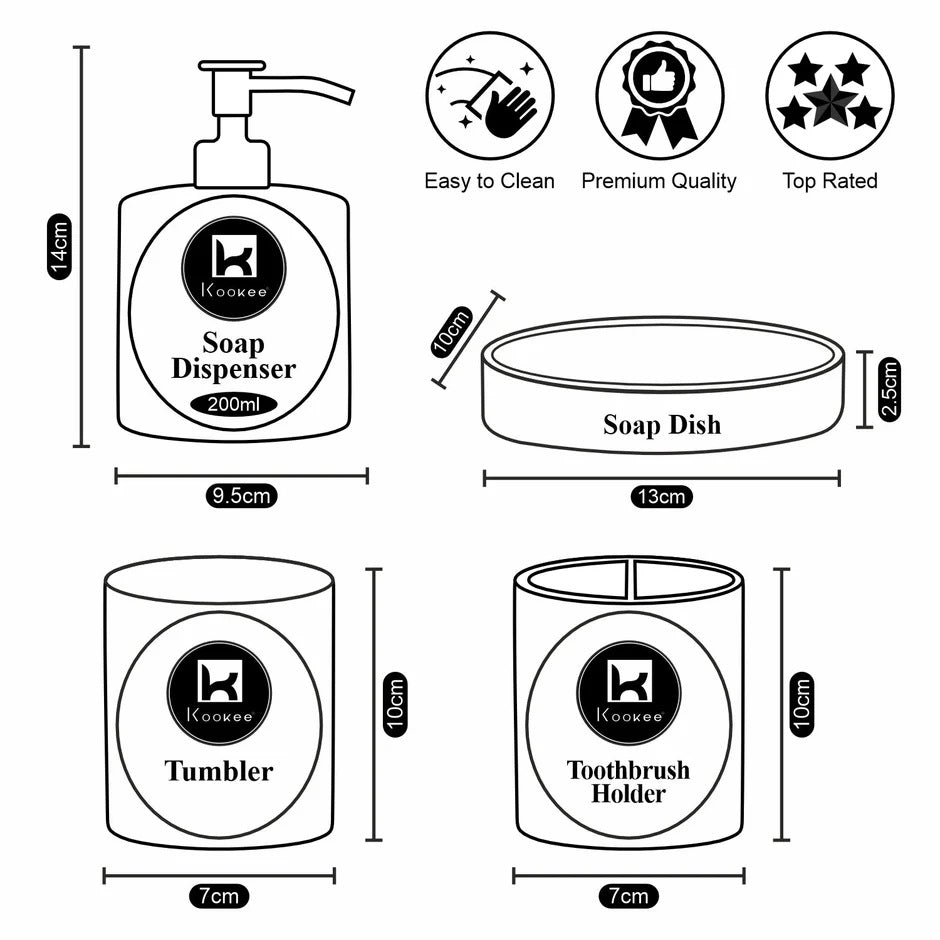 Set of 3 Acrylic Bathroom Accessories