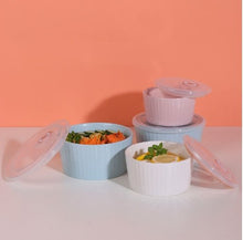 Set of 3 Ceramic Soup With Airtight Lid & Timer