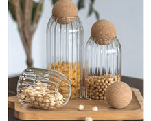 Set of 3 Glass Jar With Wooden Cork Stopper