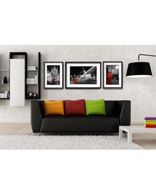 Set of 3 - Photo Frames Collage Wall Hanging Wall Decor Set - Black