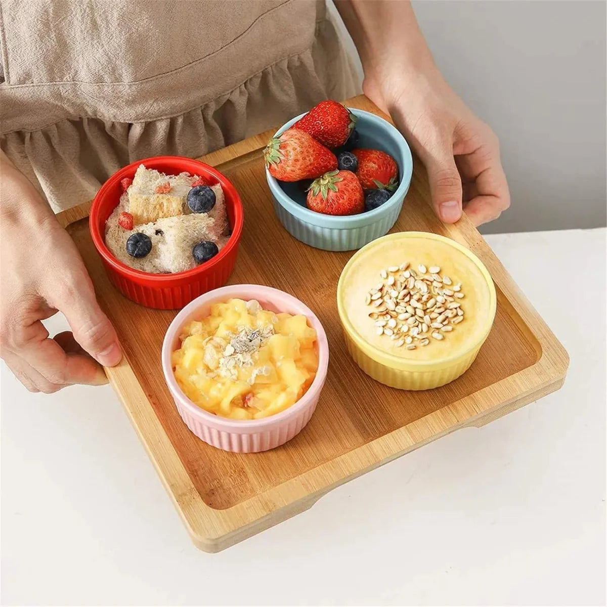 Set of 3 - Porcelain Ceramic Baking Ramekin