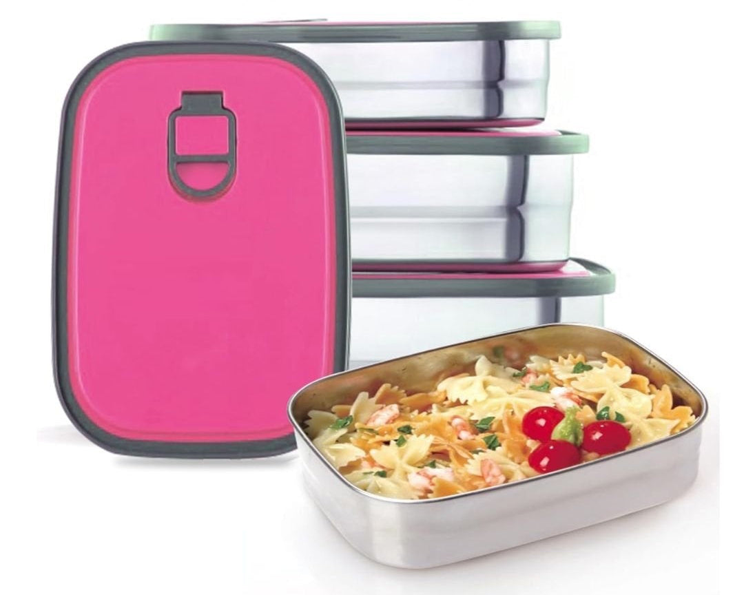Set of 3 Stainless Steel Lunch Box, Bento Box