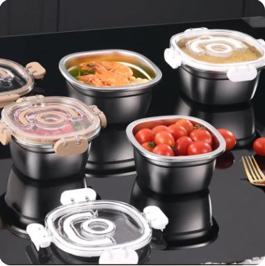 Set of 3 Stainless Steel Storage Containers