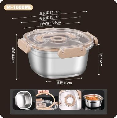 Set of 3 Stainless Steel Storage Containers