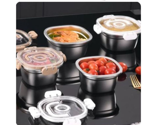 Set of 3 Stainless Steel Storage Containers