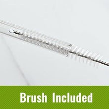 Set of 4 - Reusable Glass Straws With Cleaning Brush