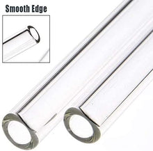 Set of 4 - Reusable Glass Straws With Cleaning Brush