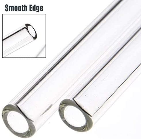 Set of 4 - Reusable Glass Straws With Cleaning Brush