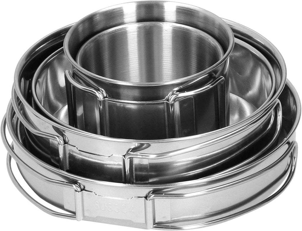 Set of 5 - Outdoor Camping Stainless Steel Cookware Pots