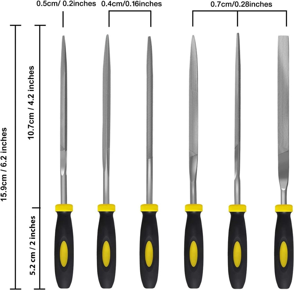 Set of 6 - Mini Needle File Set Small Metal Files Set 6 Pieces Hand Metal Files