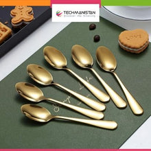 Set of 6 - Mirror Polished Stainless Steel Golden Spoons Cutlery Set