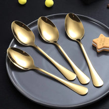Set of 6 - Mirror Polished Stainless Steel Golden Spoons Cutlery Set