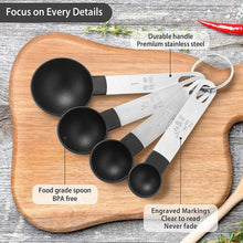 Set of 8 Measuring Spoons & Cups with Stainless Steel Handles