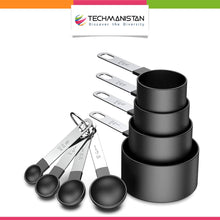 Set of 8 Measuring Spoons & Cups with Stainless Steel Handles