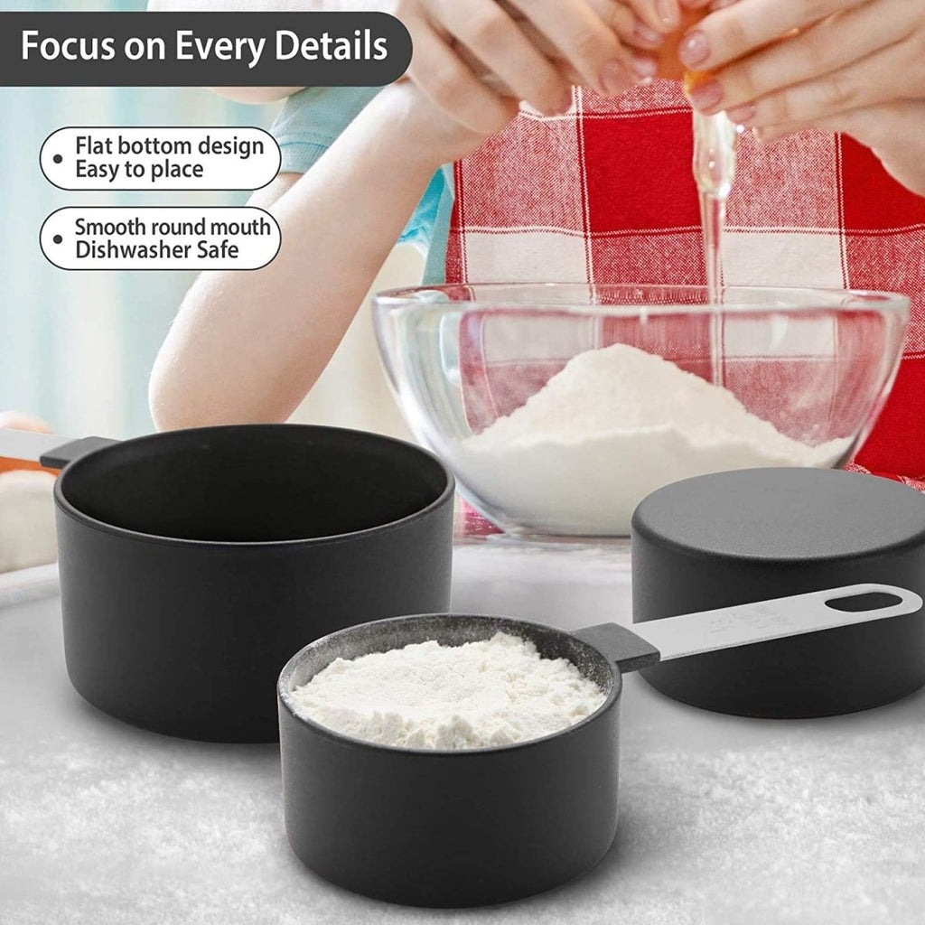 Set of 8 Measuring Spoons & Cups with Stainless Steel Handles
