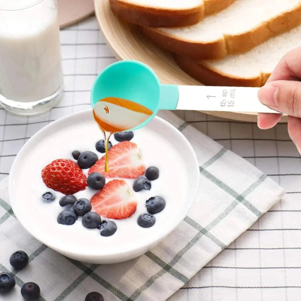 Set of 8 Measuring Spoons & Cups with Stainless Steel Handles