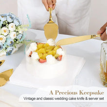 Set of Gold Wedding Cake Cutting Knife & Server Set