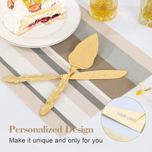 Set of Gold Wedding Cake Cutting Knife & Server Set