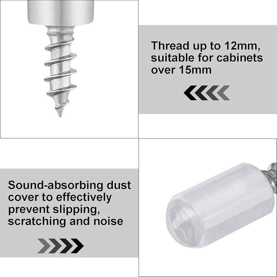 Shelf Pins with Anti-Slip Silicone Sleeve