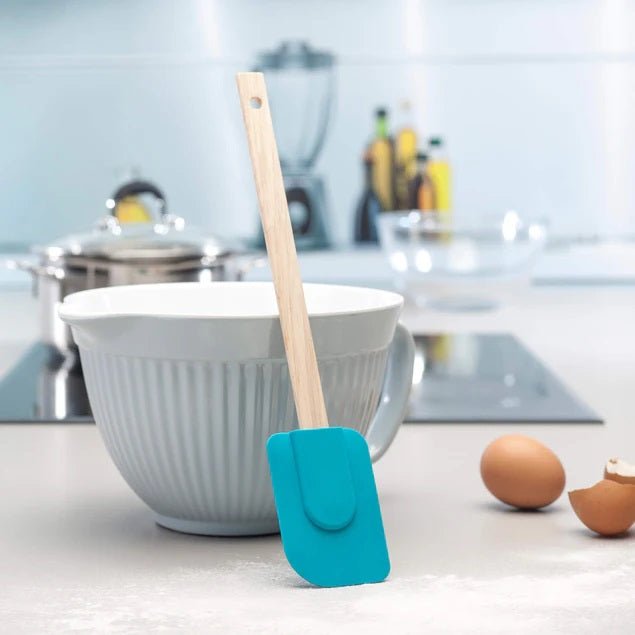 Silicon Oil Brush & Spatula with Wooden Handle