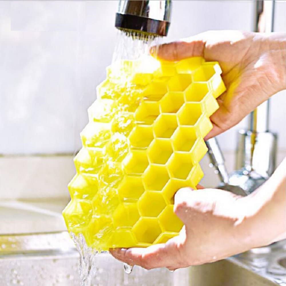 Silicone Honeycomb Ice Cube Tray with Cover