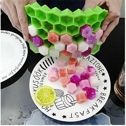 Silicone Honeycomb Ice Cube Tray with Cover