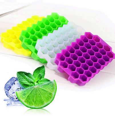 Silicone Honeycomb Ice Cube Tray with Cover