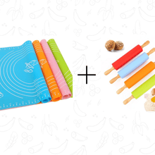 Silicone Rolling Pin + Silicone Baking Mat