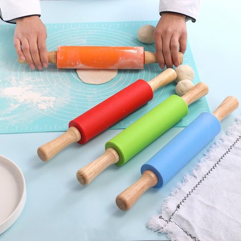 Silicone Rolling Pin + Silicone Baking Mat