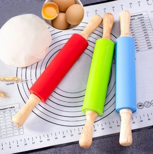 Silicone Rolling Pin + Silicone Baking Mat