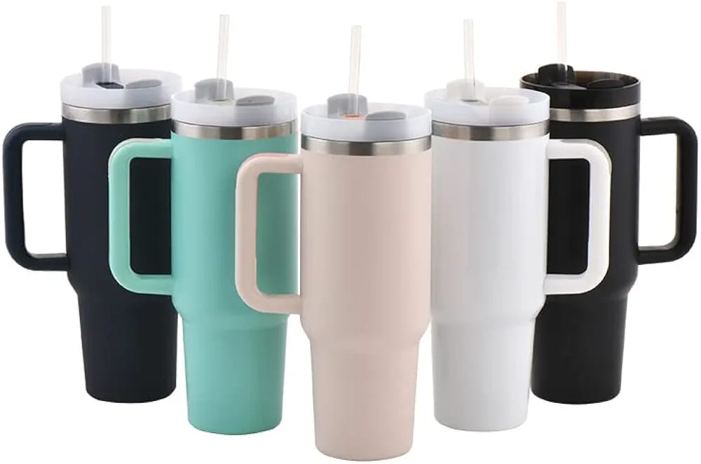Stainless Steel 1250ml Tumbler with Straw and Handle