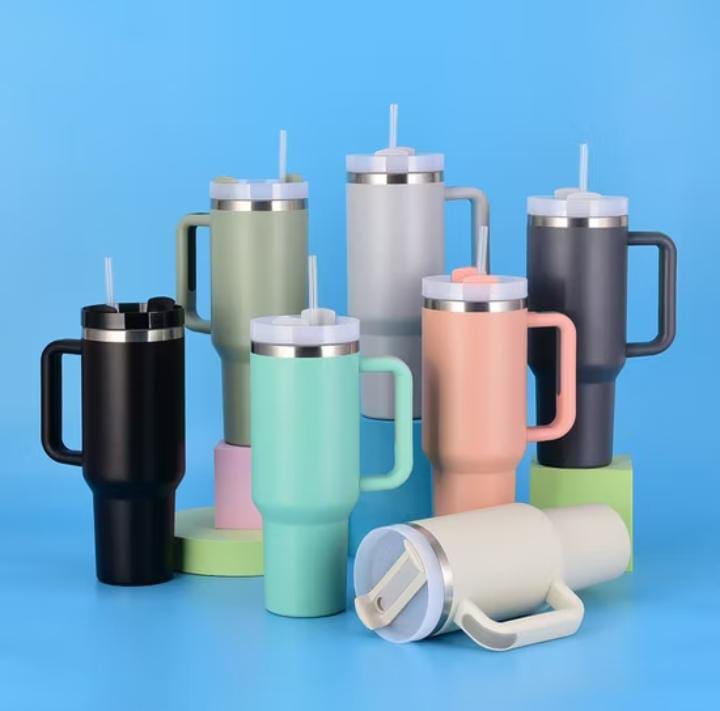 Stainless Steel 1250ml Tumbler with Straw and Handle