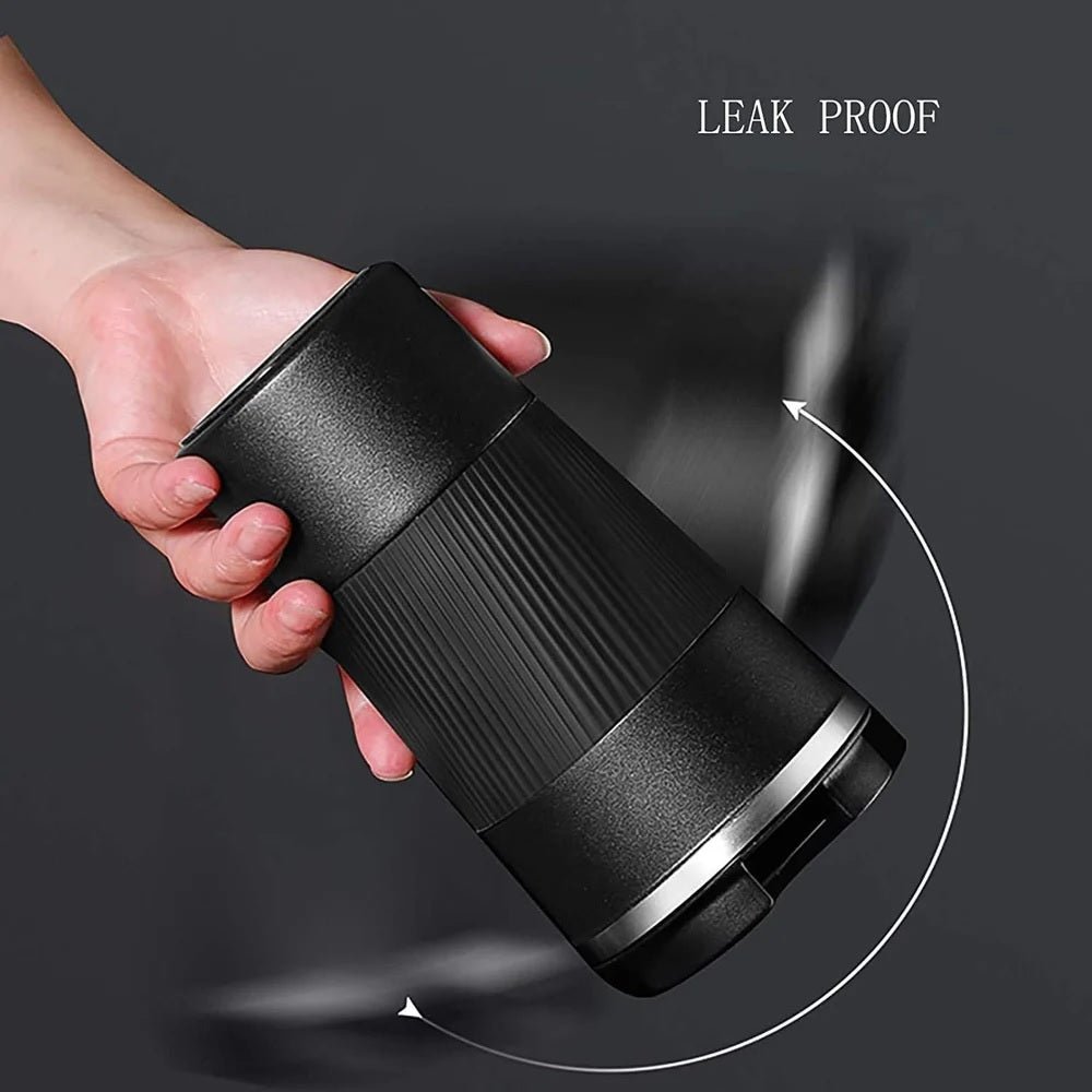 Stainless Steel Coffee Cup With Protective Leather Sleeve