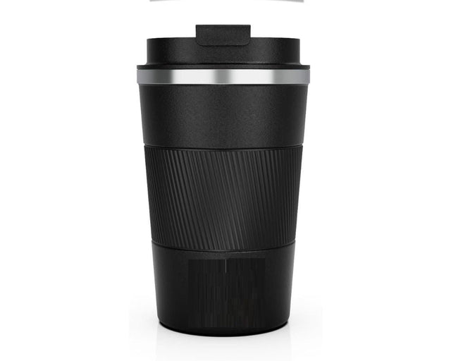Stainless Steel Coffee Cup With Protective Leather Sleeve