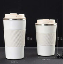 Stainless Steel Coffee Cup With Protective Leather Sleeve