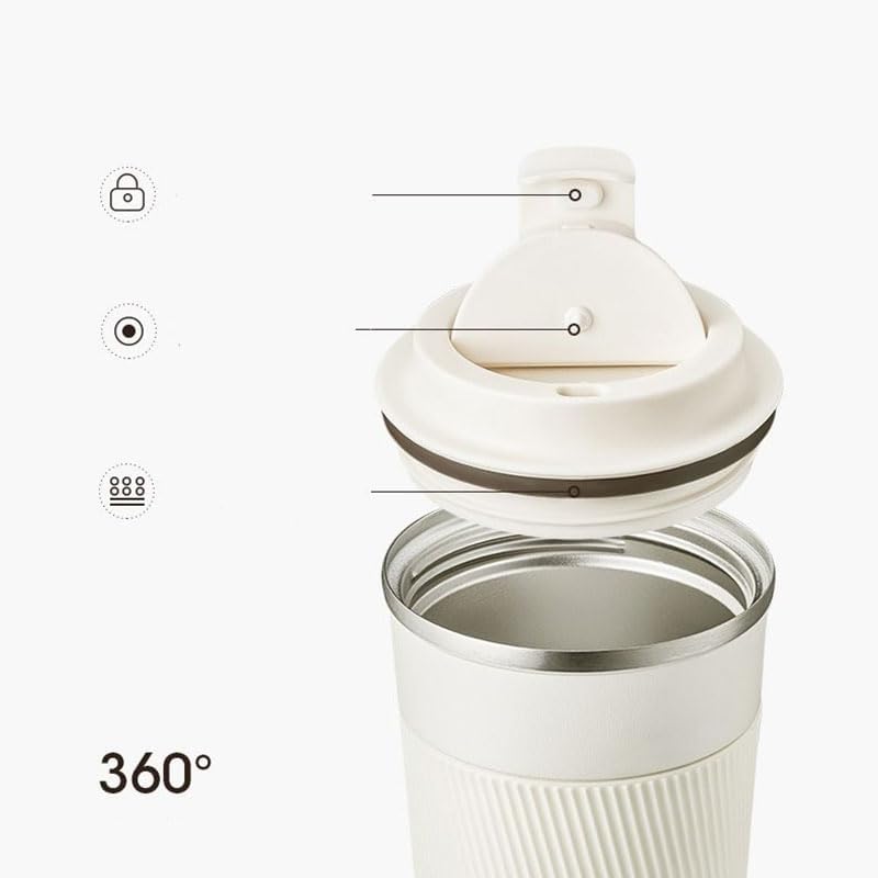 Stainless Steel Coffee Cup With Protective Leather Sleeve