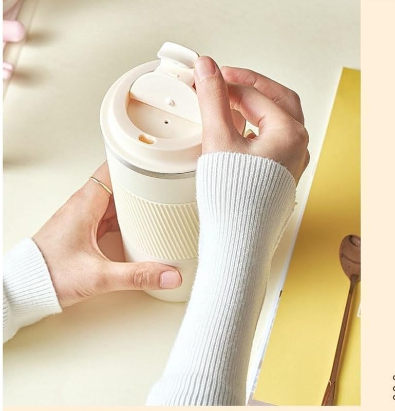 Stainless Steel Coffee Cup With Protective Leather Sleeve