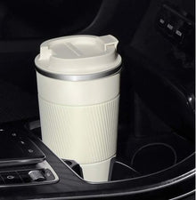 Stainless Steel Coffee Cup With Protective Leather Sleeve