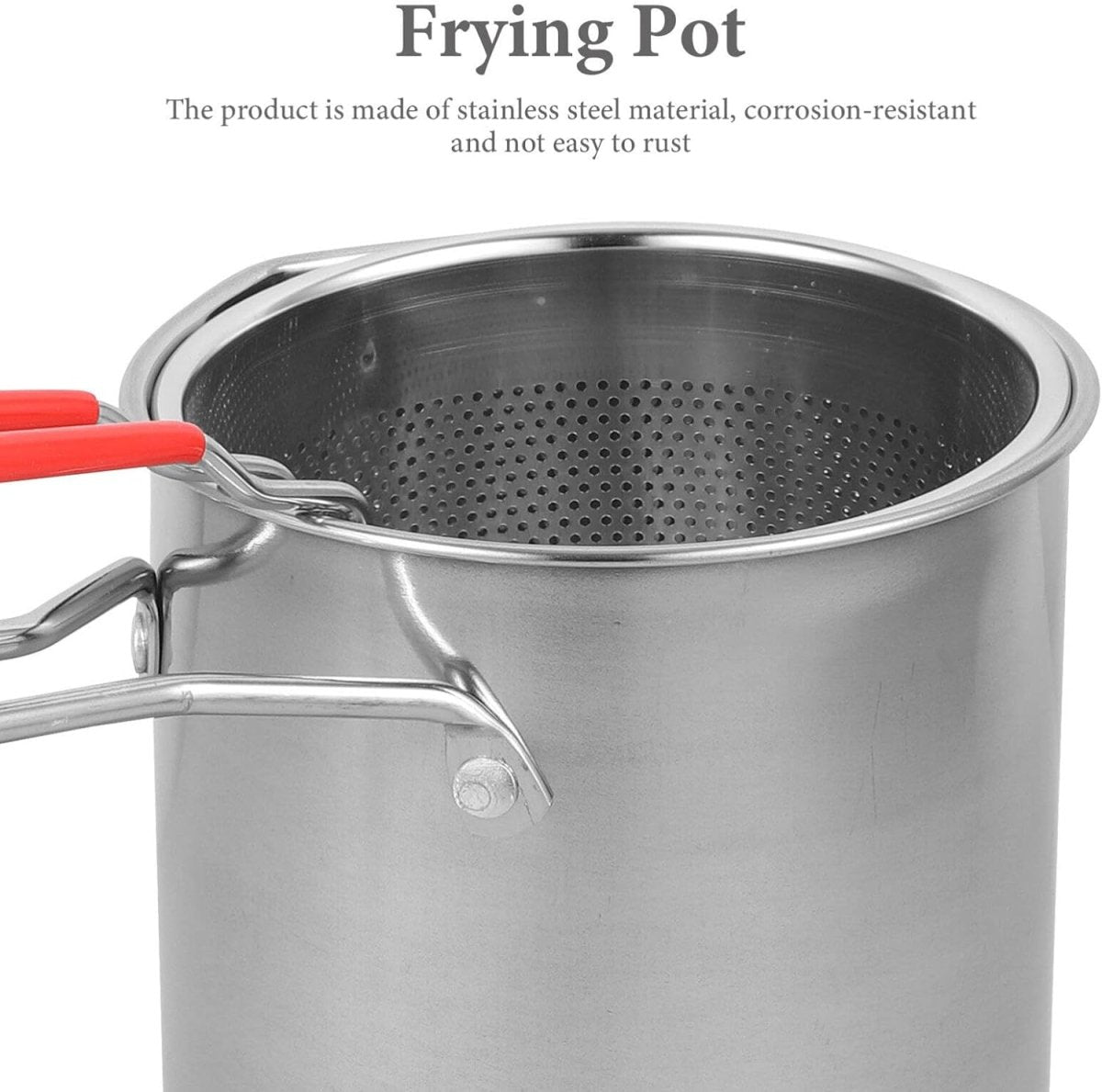 Stainless Steel Deep Fryer with Strainer Basket
