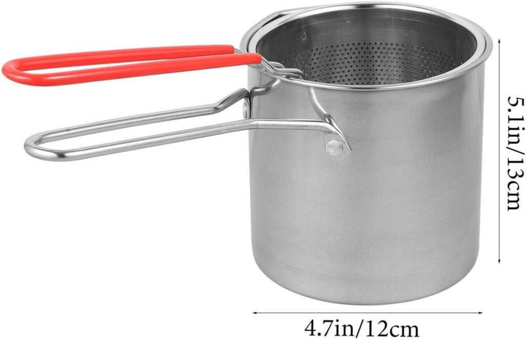 Stainless Steel Deep Fryer with Strainer Basket
