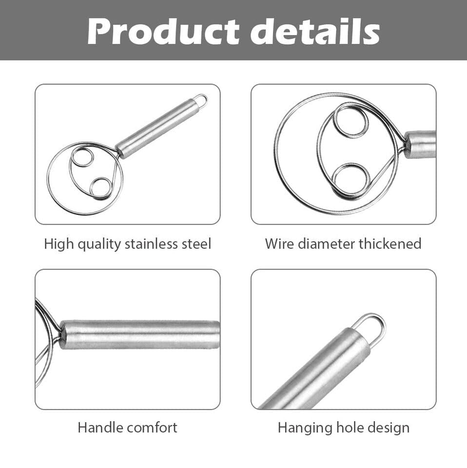 Stainless Steel Dough Flour Whisk
