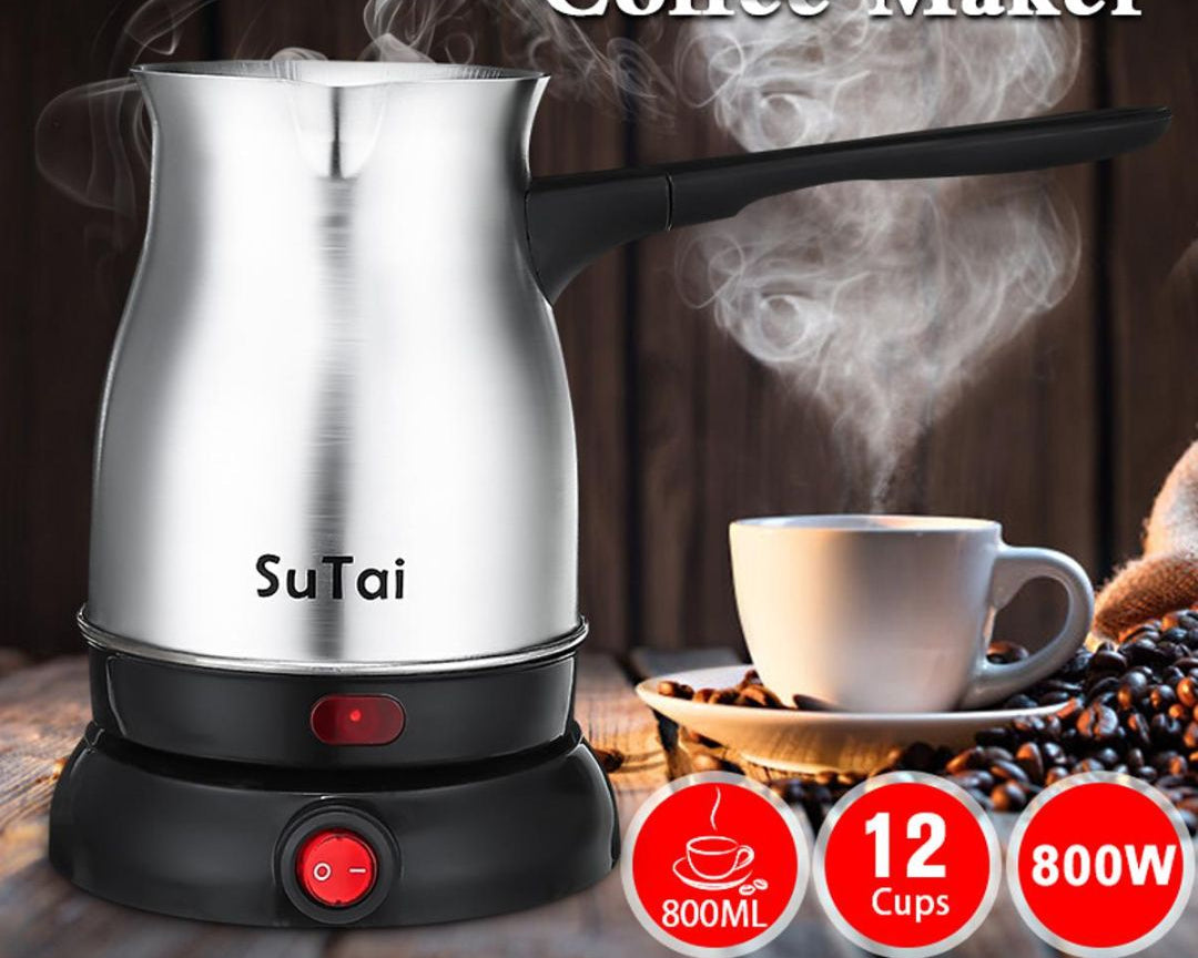 Stainless Steel Electric Coffee Pot - 800ml